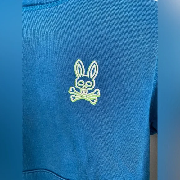 Psycho Bunny Hoodie Sweater Embroidered Size Small 7/8 Cotton Pullover - Picture 2 of 6